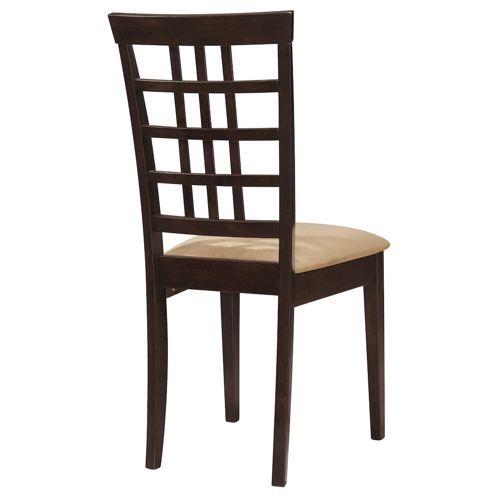Kelso Lattice Back Dining Side Chair Cappuccino (Set of 2). Picture 8