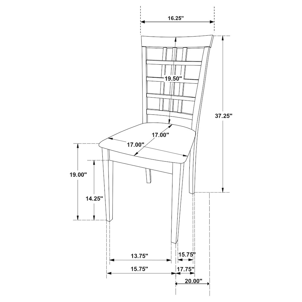Kelso Lattice Back Dining Side Chair Cappuccino (Set of 2). Picture 14