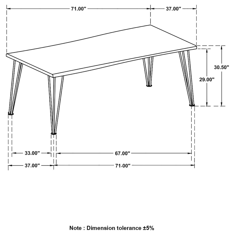 Sherman 71-inch Live Edge Dining Table Natural Acacia. Picture 11