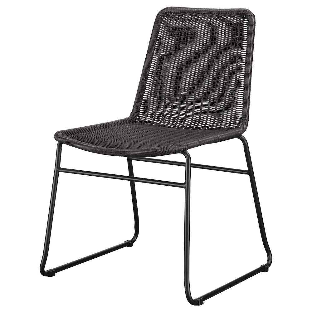 Dacy Faux Rattan Metal Dining Side Chair Brown (Set of 2). Picture 5