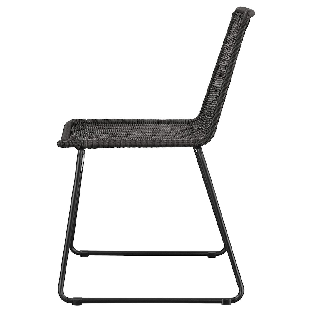 Dacy Faux Rattan Metal Dining Side Chair Brown (Set of 2). Picture 6