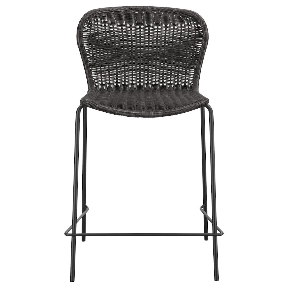 Mckinley Faux Rattan Metal Counter Chair Brown (Set of 2). Picture 4