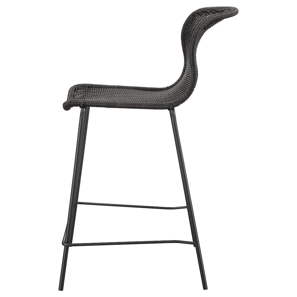 Mckinley Faux Rattan Metal Counter Chair Brown (Set of 2). Picture 6