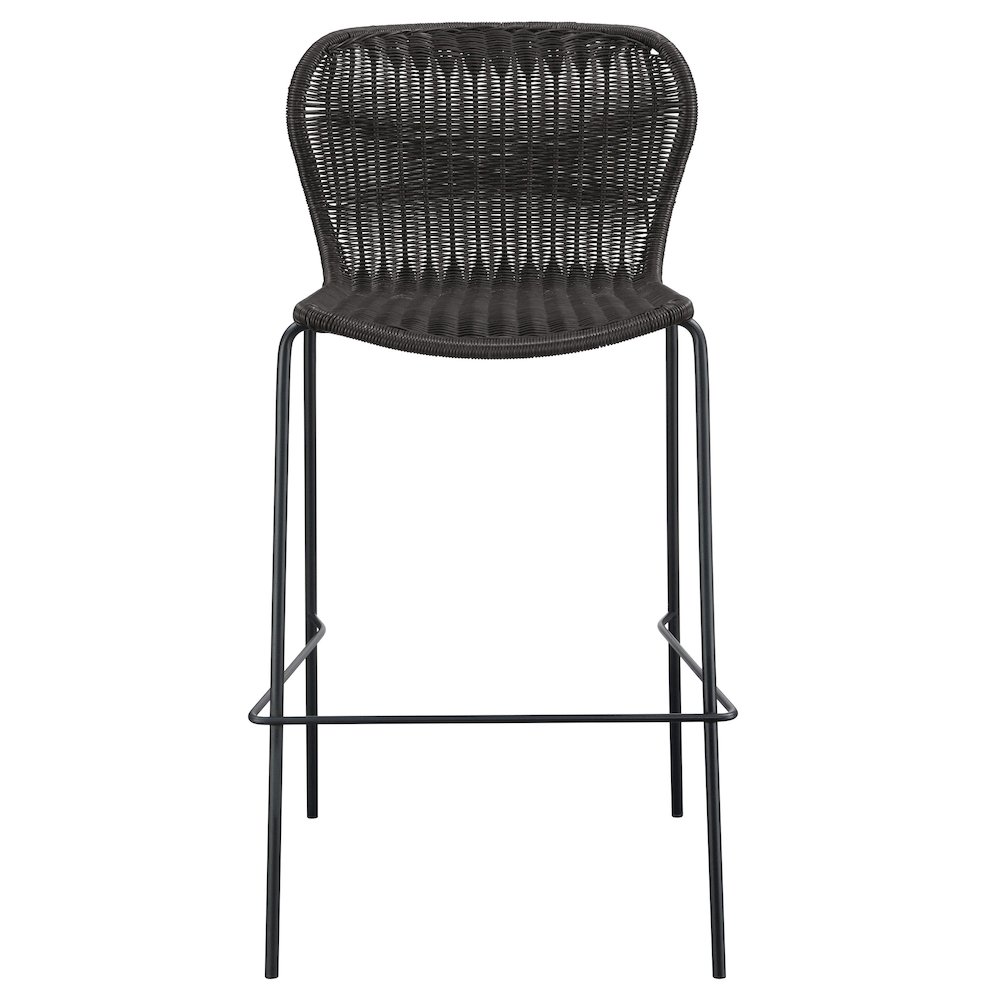 Mckinley Faux Rattan Metal Bar Chair Brown (Set of 2). Picture 4