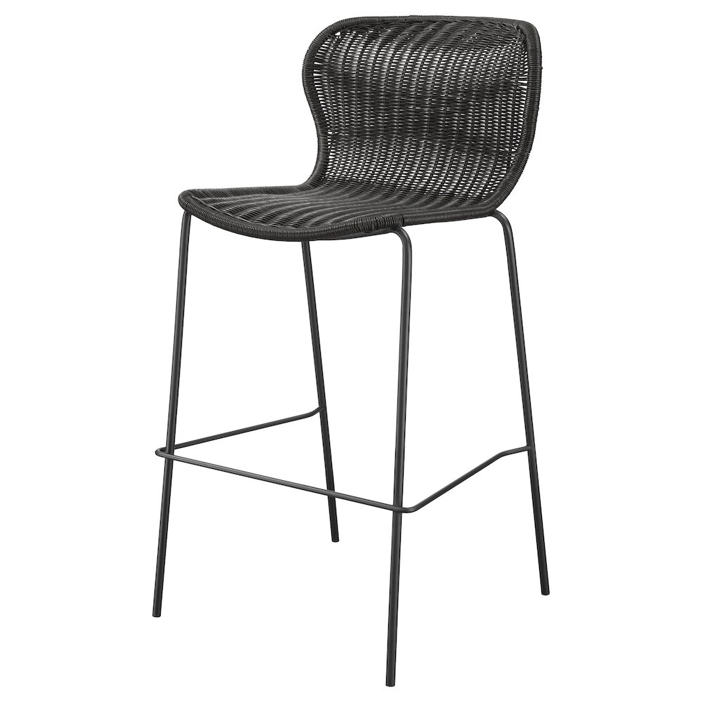 Mckinley Faux Rattan Metal Bar Chair Brown (Set of 2). Picture 5