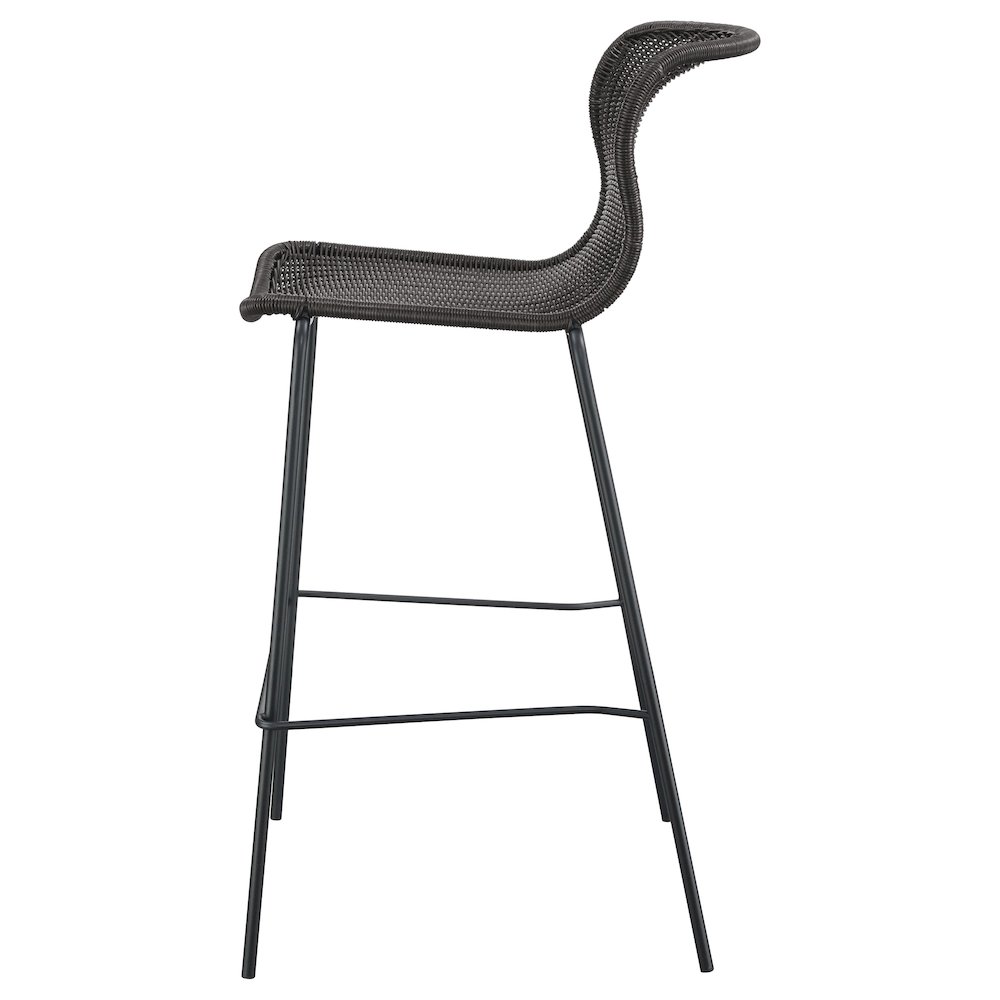 Mckinley Faux Rattan Metal Bar Chair Brown (Set of 2). Picture 6