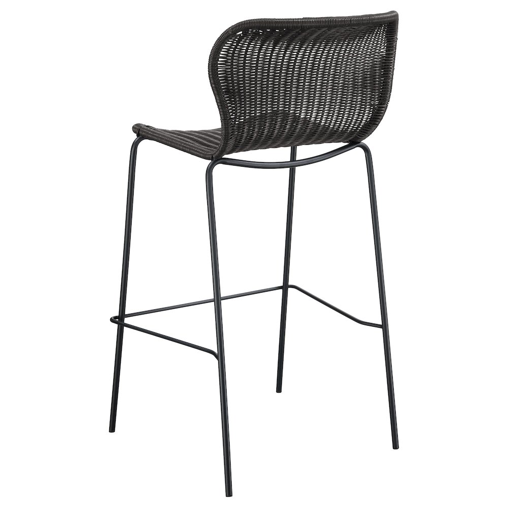 Mckinley Faux Rattan Metal Bar Chair Brown (Set of 2). Picture 7