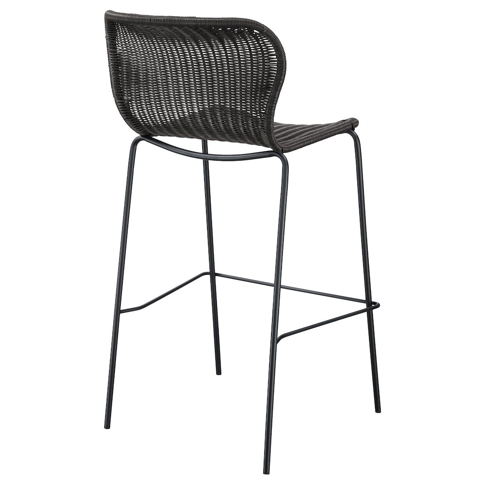 Mckinley Faux Rattan Metal Bar Chair Brown (Set of 2). Picture 8