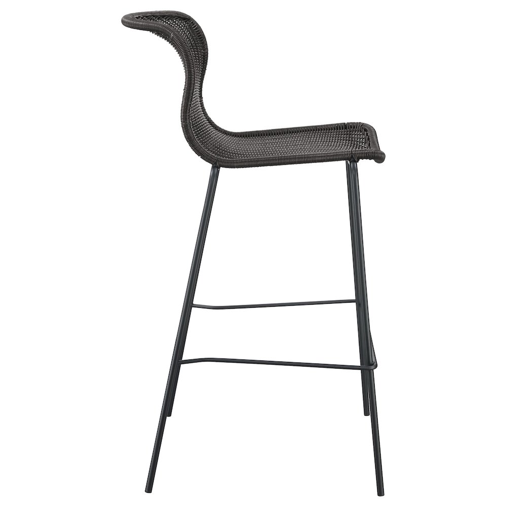 Mckinley Faux Rattan Metal Bar Chair Brown (Set of 2). Picture 9