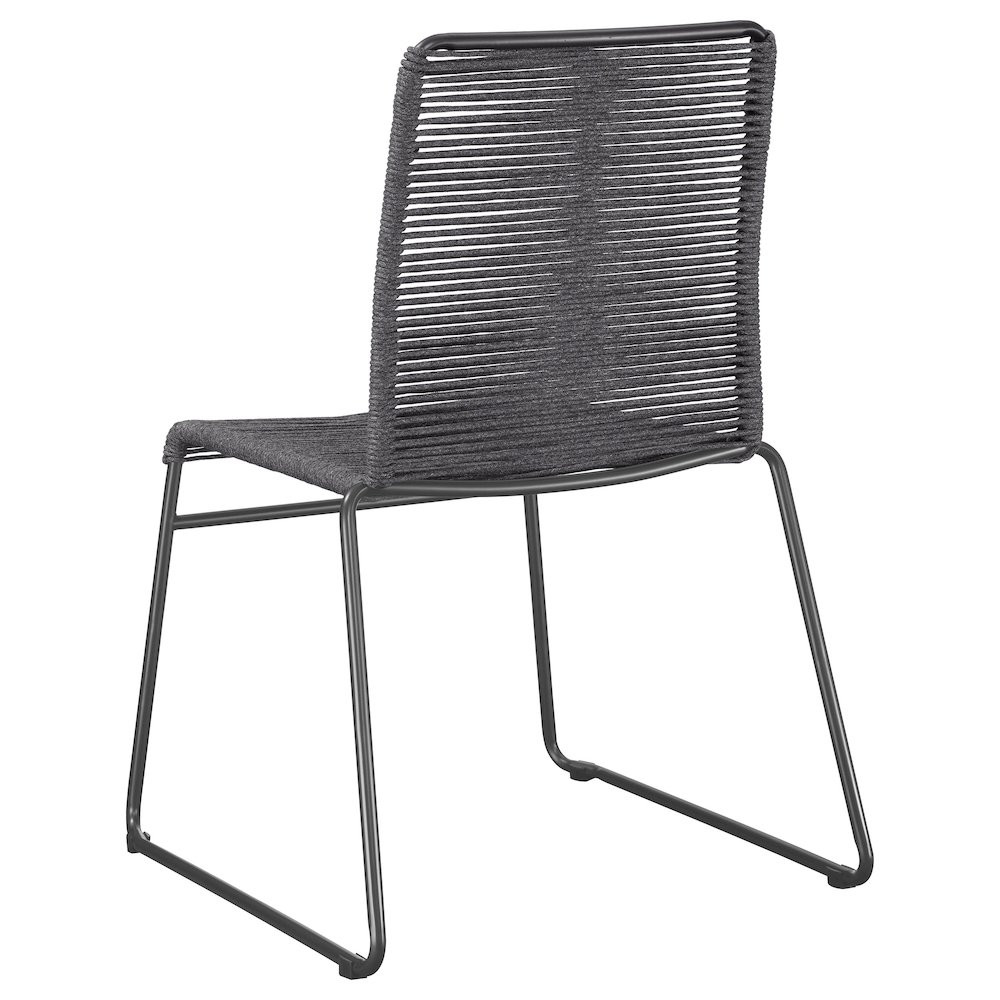 Jerome Woven Rope Stackable Side Chair Charcoal (Set of 2). Picture 7