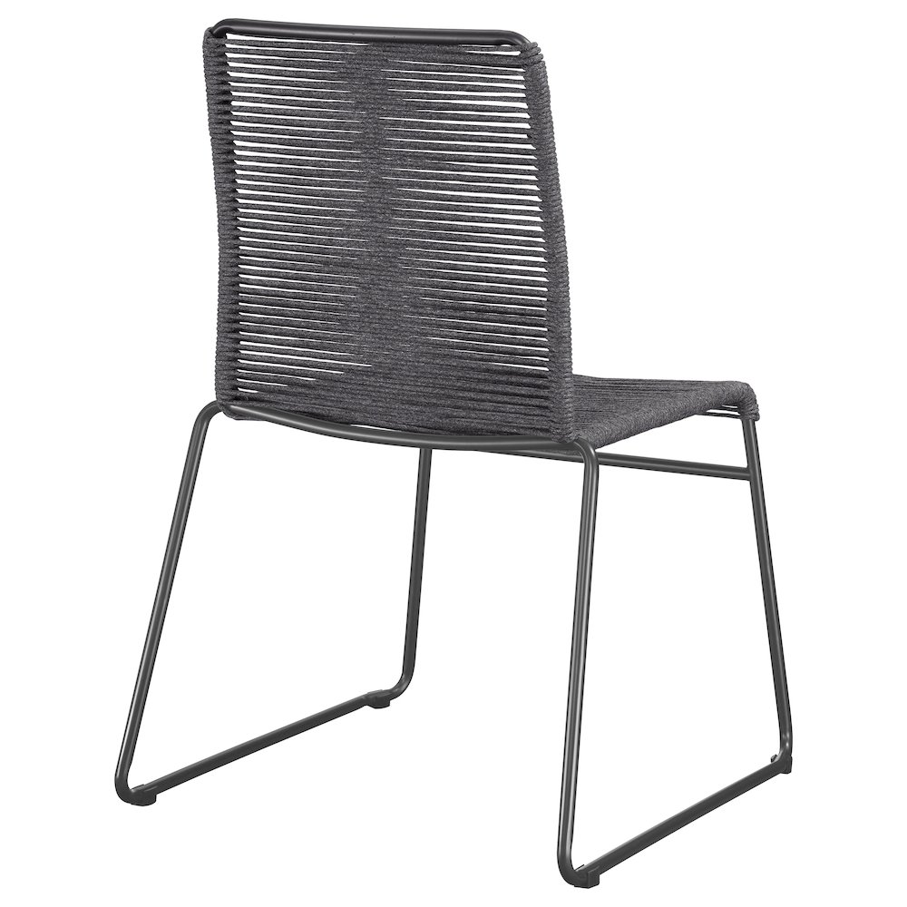 Jerome Woven Rope Stackable Side Chair Charcoal (Set of 2). Picture 8