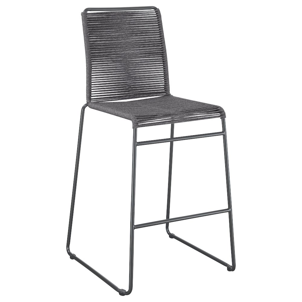 Jerome Woven Rope Metal Bar Chair Charcoal (Set of 2). Picture 3