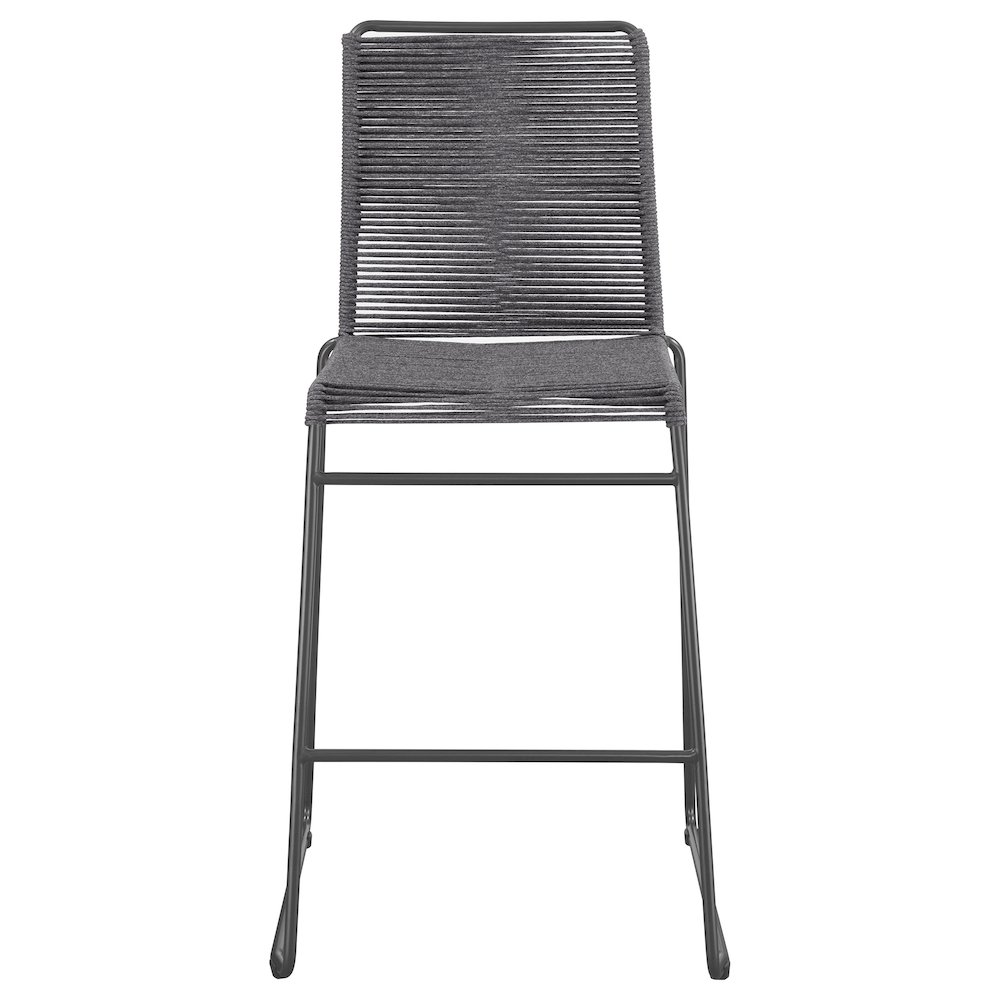 Jerome Woven Rope Metal Bar Chair Charcoal (Set of 2). Picture 4