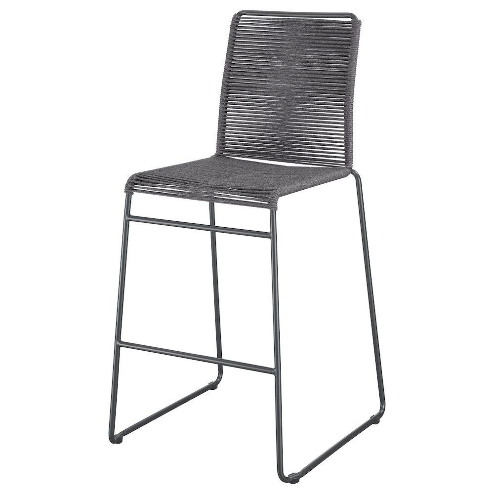 Jerome Woven Rope Metal Bar Chair Charcoal (Set of 2). Picture 5