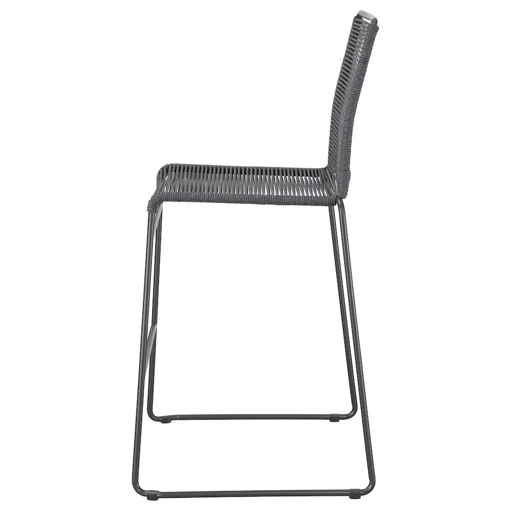 Jerome Woven Rope Metal Bar Chair Charcoal (Set of 2). Picture 6