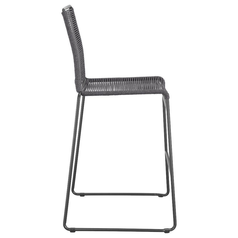 Jerome Woven Rope Metal Bar Chair Charcoal (Set of 2). Picture 9