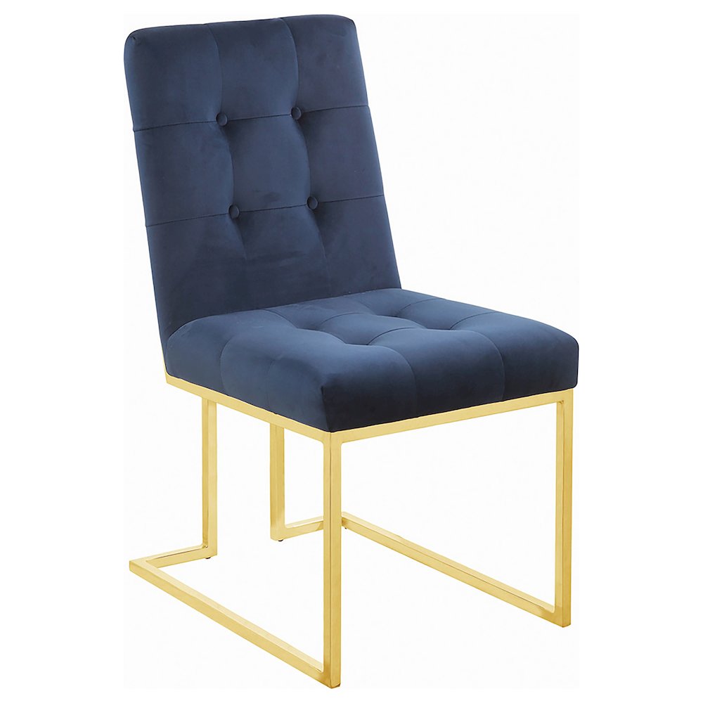 Cisco Velvet Upholstered Dining Side Chair Gold (Set of 2). Picture 3