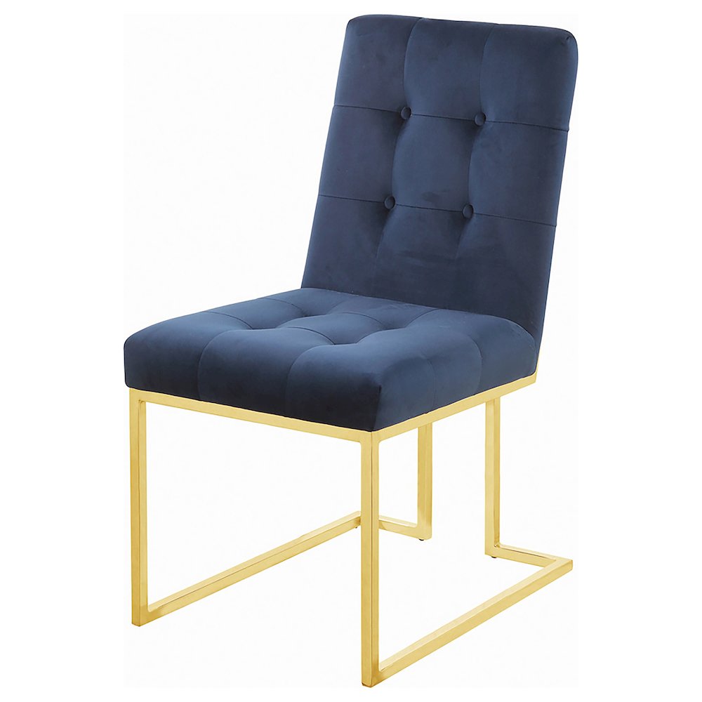 Cisco Velvet Upholstered Dining Side Chair Gold (Set of 2). Picture 5
