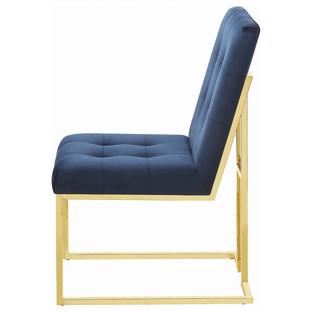 Cisco Velvet Upholstered Dining Side Chair Gold (Set of 2). Picture 6