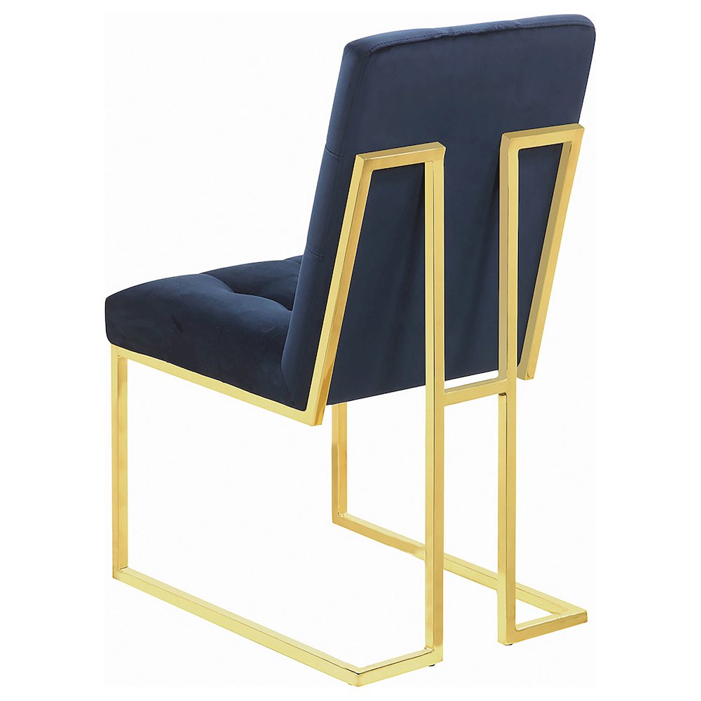 Cisco Velvet Upholstered Dining Side Chair Gold (Set of 2). Picture 7