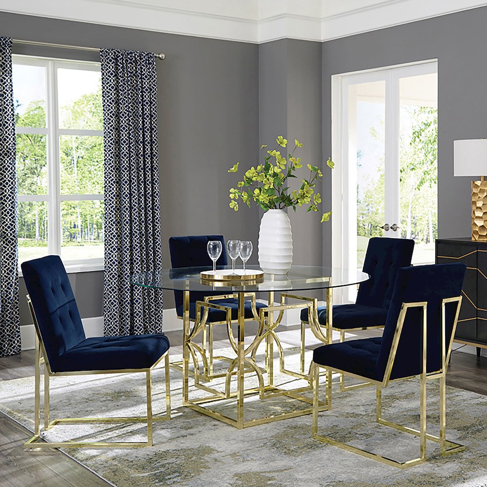 Cisco Velvet Upholstered Dining Side Chair Gold (Set of 2). Picture 13