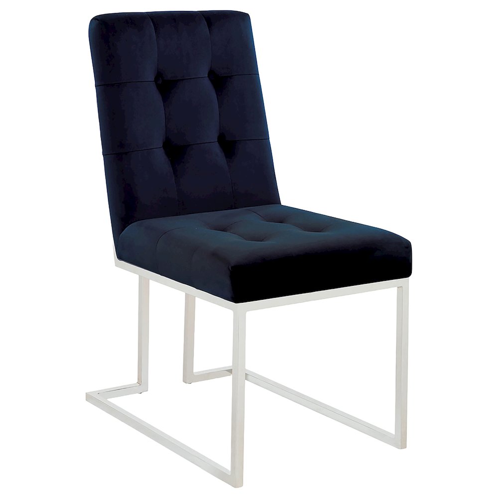 Cisco Velvet Upholstered Dining Side Chair Chrome (Set of 2). Picture 3