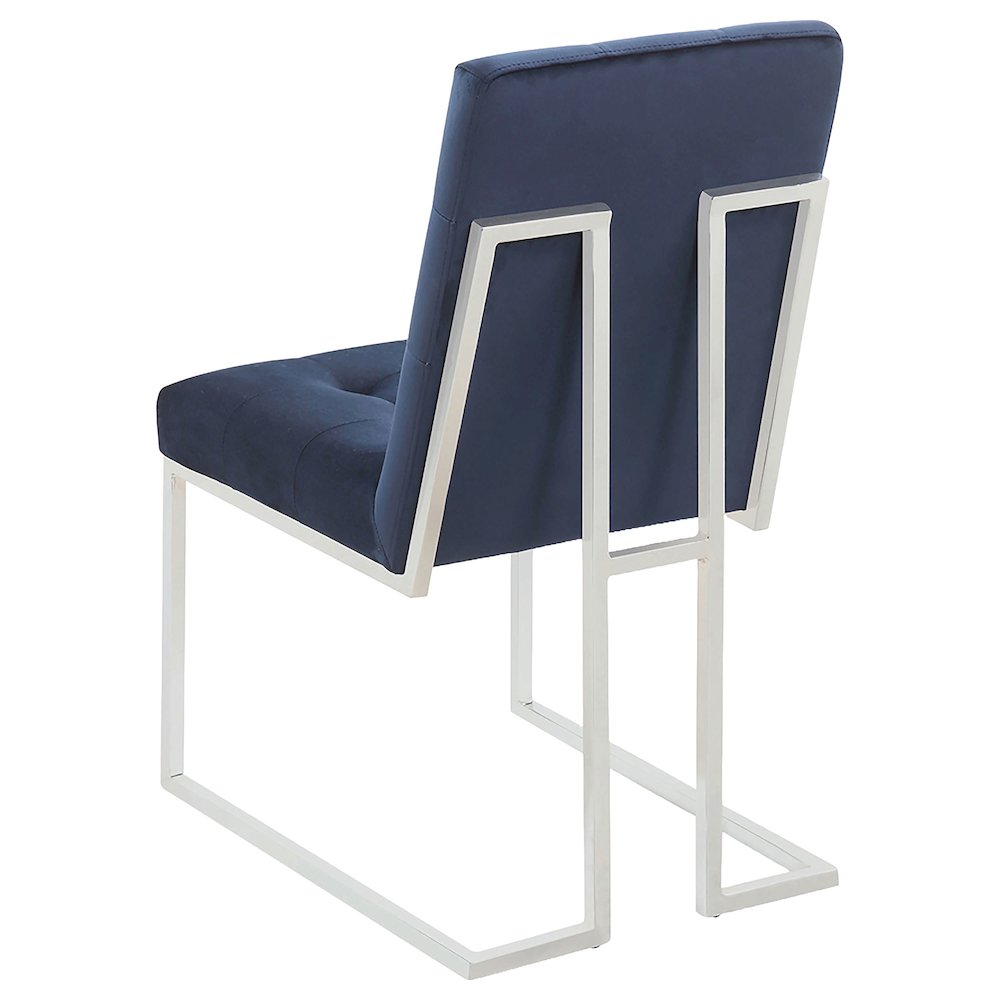 Cisco Velvet Upholstered Dining Side Chair Chrome (Set of 2). Picture 6