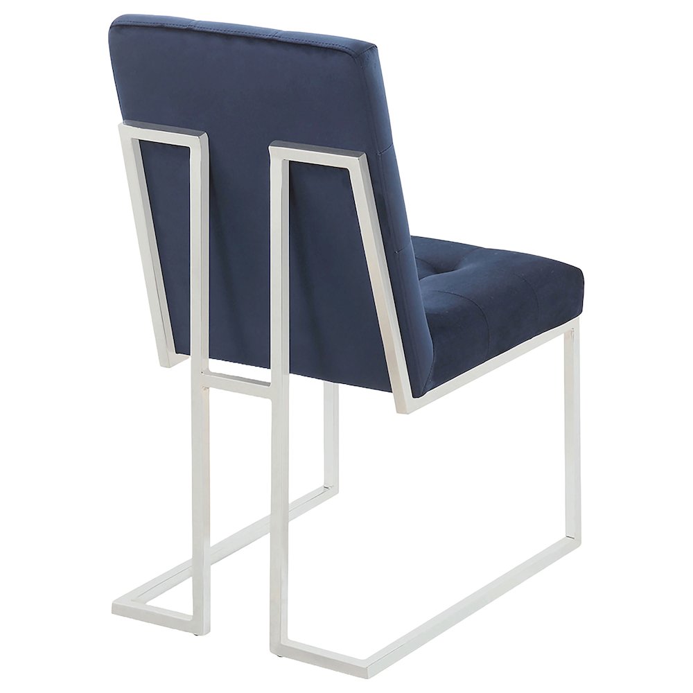Cisco Velvet Upholstered Dining Side Chair Chrome (Set of 2). Picture 7