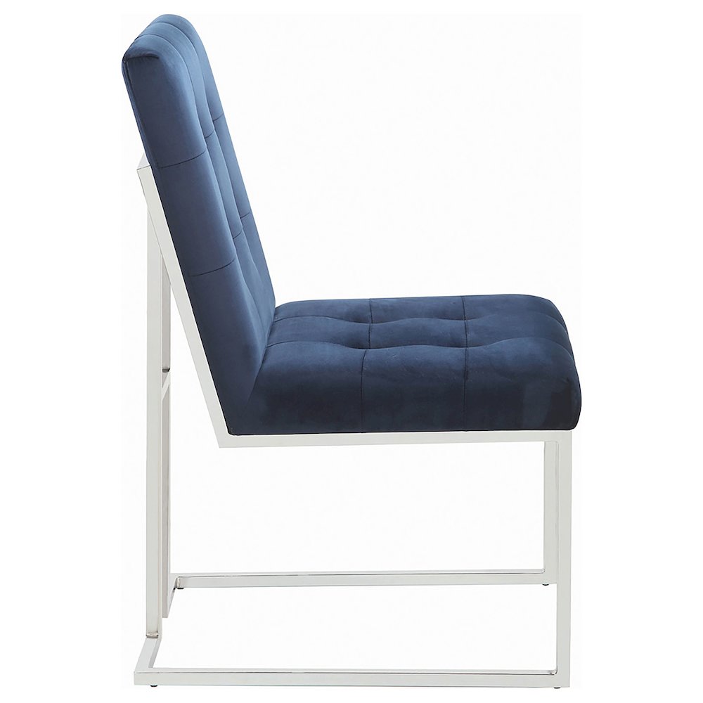 Cisco Velvet Upholstered Dining Side Chair Chrome (Set of 2). Picture 8