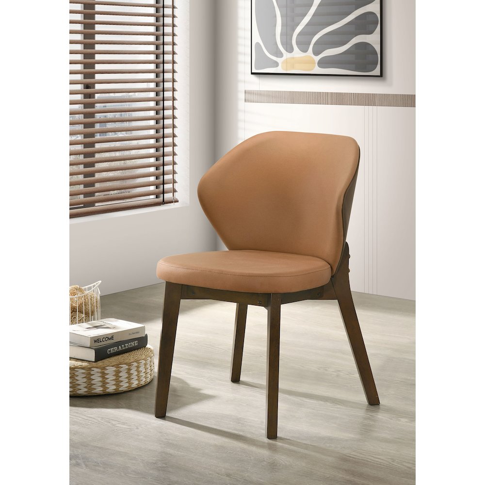 Randolph Dining Side Chair Butterscotch and Brown (Set of 2). Picture 2