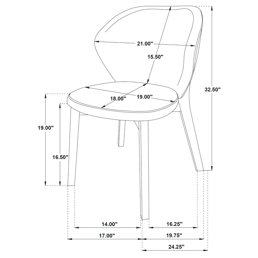 Randolph Dining Side Chair Butterscotch and Brown (Set of 2). Picture 14