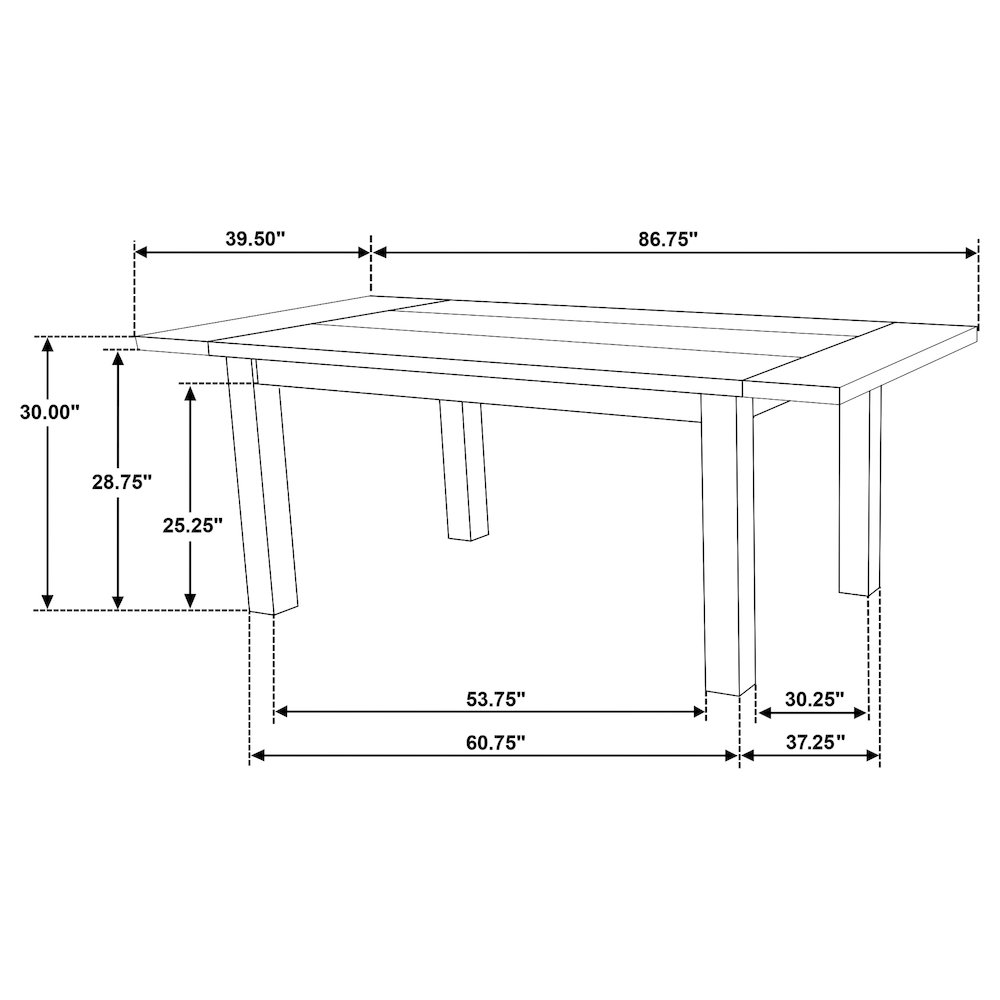 Cardova 87-inch Solid Wood Extension Dining Table Vineyard Oak. Picture 14