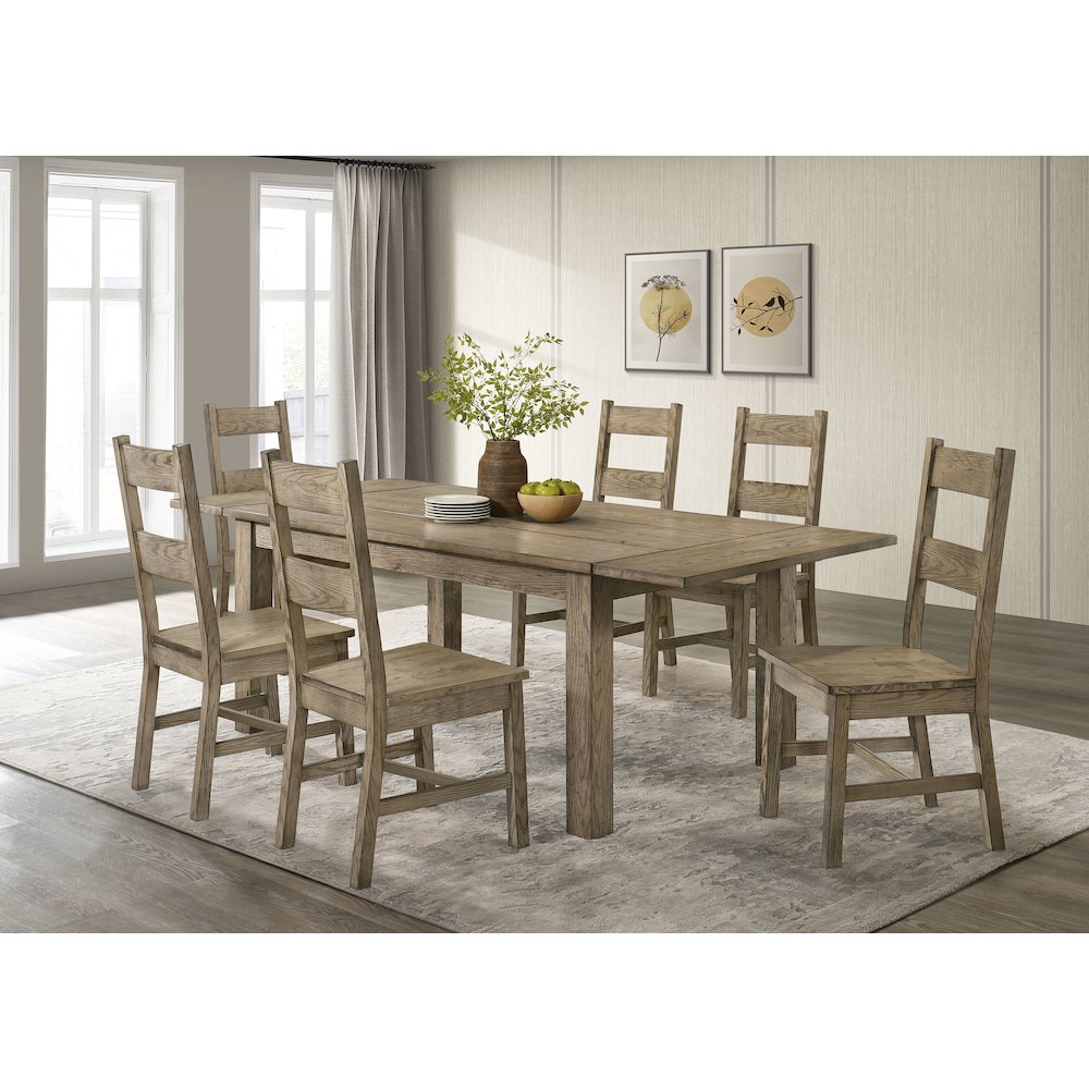 Cardova 87-inch Solid Wood Extension Dining Table Vineyard Oak. Picture 15