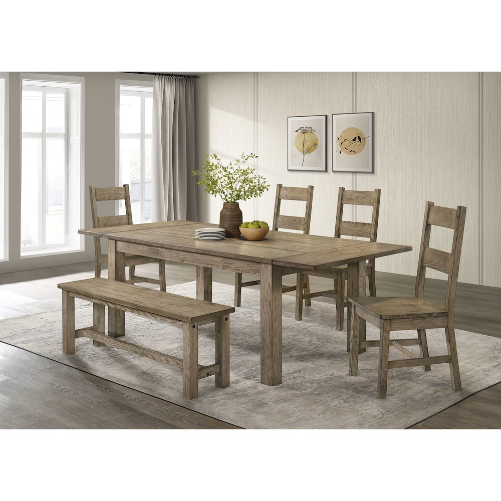 Cardova 87-inch Solid Wood Extension Dining Table Vineyard Oak. Picture 16