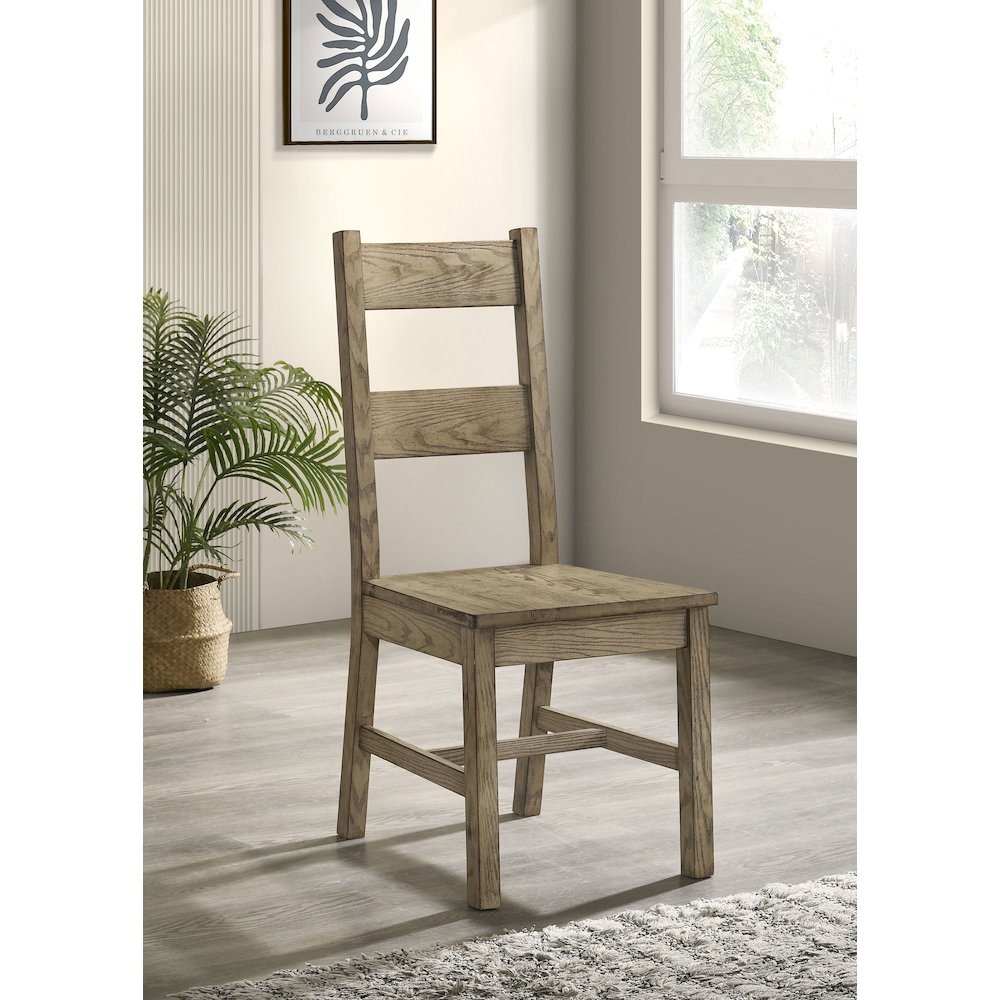 Cardova Solid Wood Dining Side Chair Vineyard Oak (Set of 2). Picture 2
