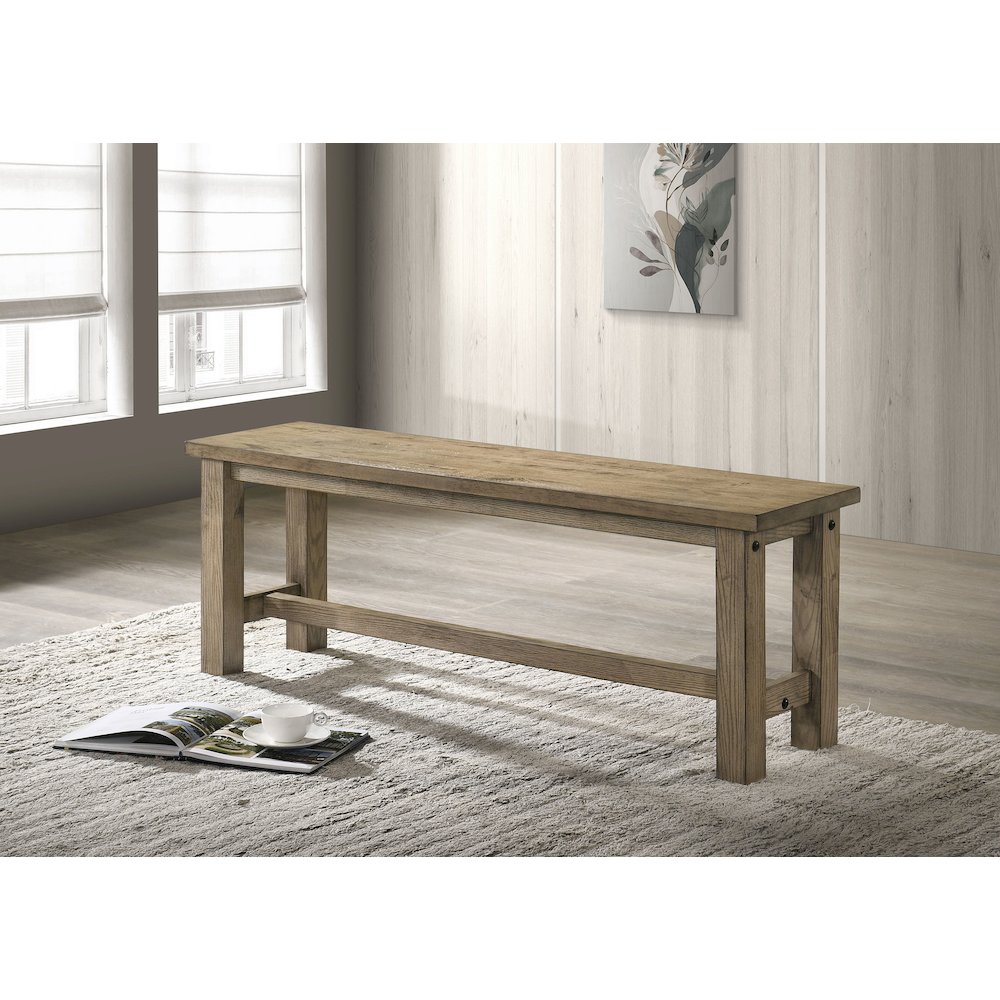 Cardova 51-inch Solid Wood Dining Bench Vineyard Oak. Picture 2