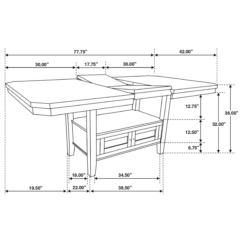 Prentiss 78-inch Extension Counter Dining Table Cappuccino. Picture 14