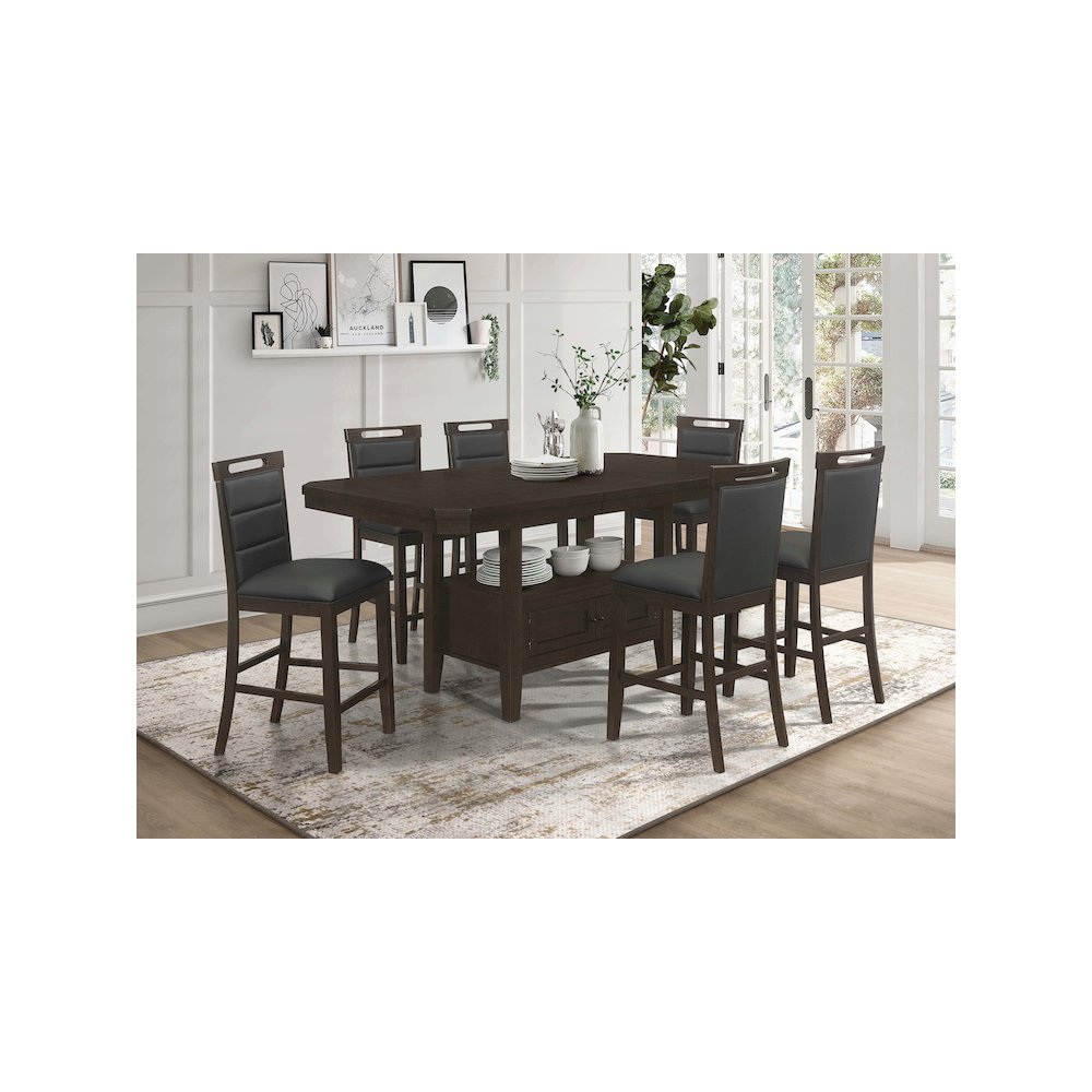 Prentiss 78-inch Extension Counter Dining Table Cappuccino. Picture 8