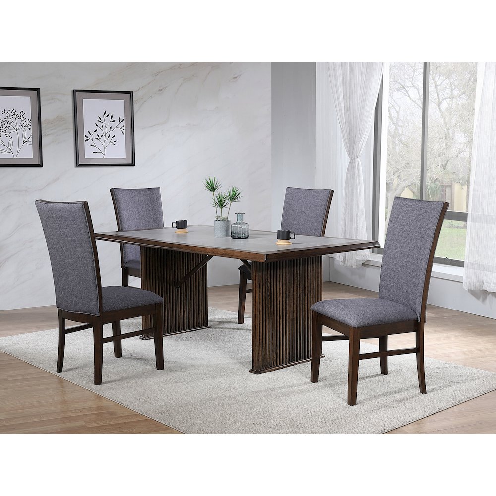 Sherwood 5-piece Rectangular Dining Table Set Brown. Picture 1