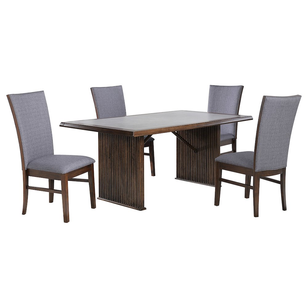 Sherwood 5-piece Rectangular Dining Table Set Brown. Picture 2