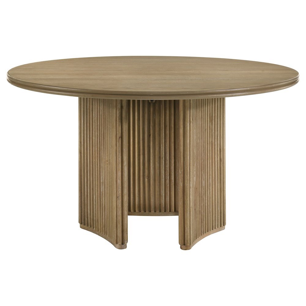 Adina 5-piece Round Dining Table Set Distressed Light Brown. Picture 4