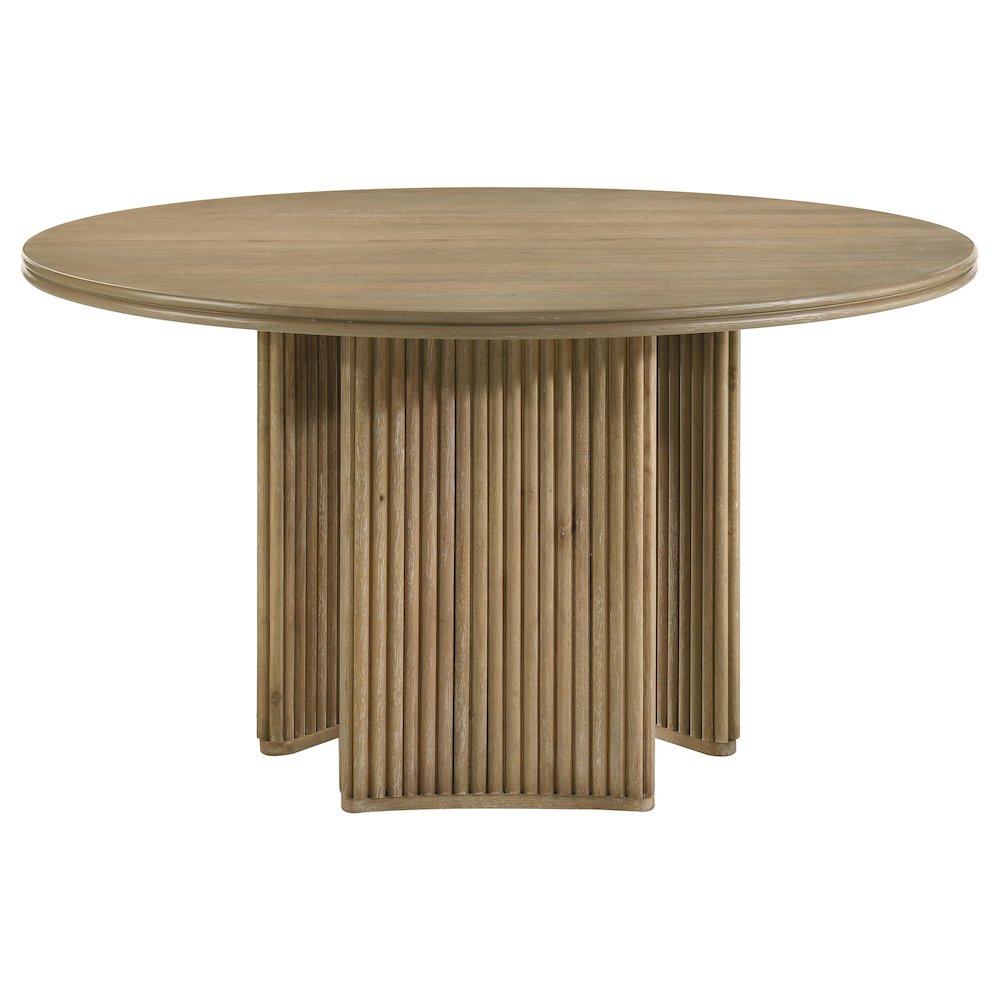 Adina 5-piece Round Dining Table Set Distressed Light Brown. Picture 5