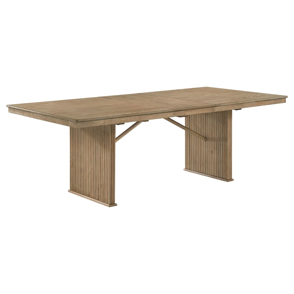 Adina 89-inch Extension Dining Table Distressed Light Brown. Picture 1