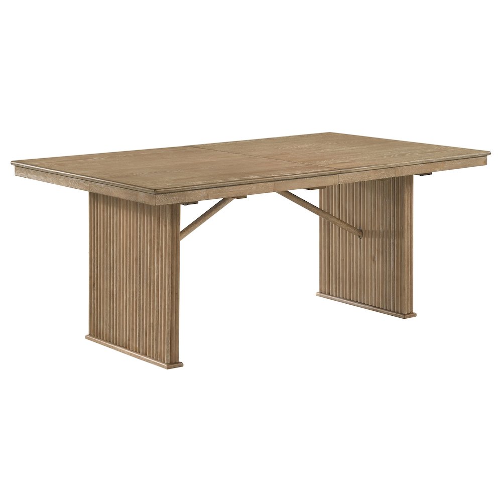 Adina 89-inch Extension Dining Table Distressed Light Brown. Picture 3