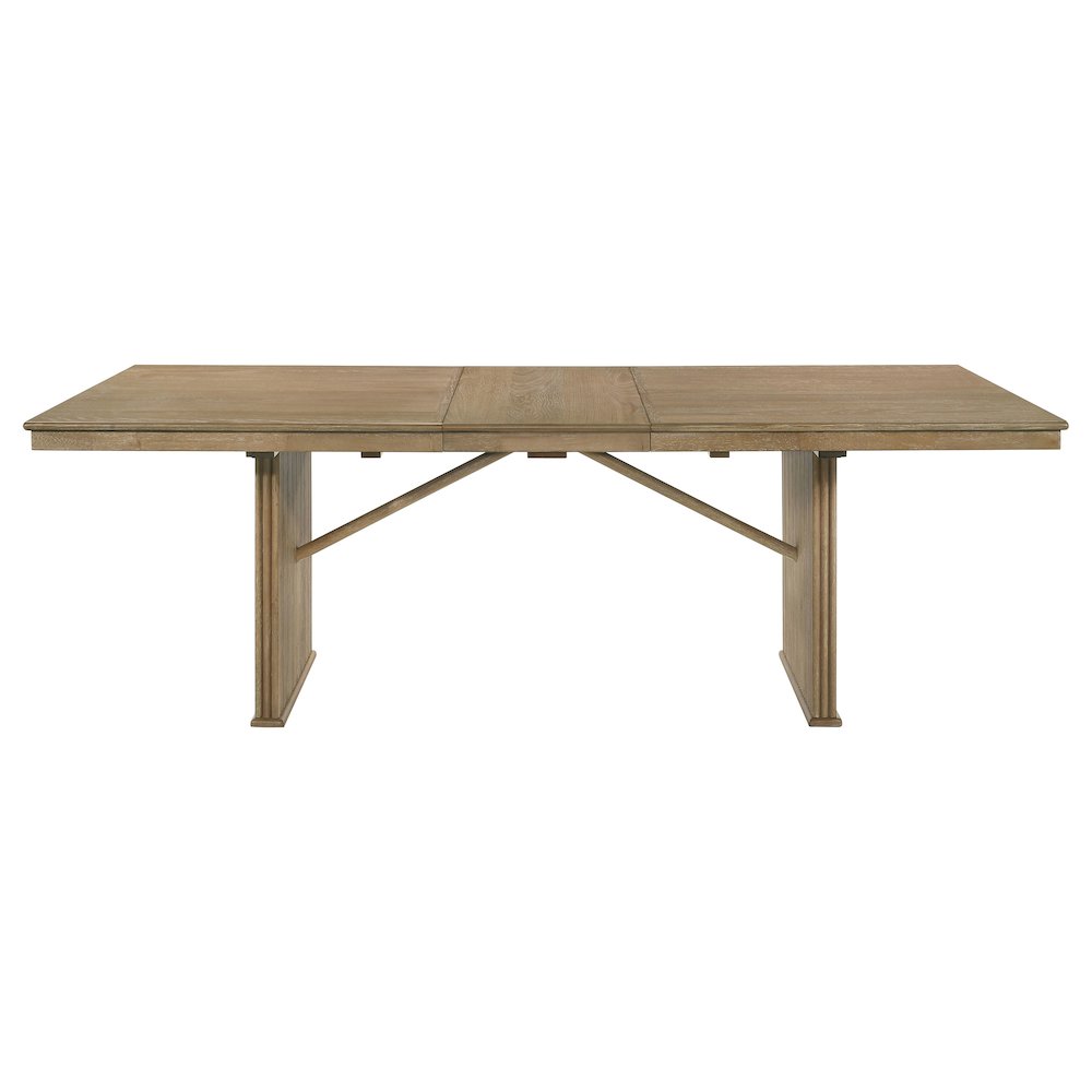 Adina 89-inch Extension Dining Table Distressed Light Brown. Picture 4