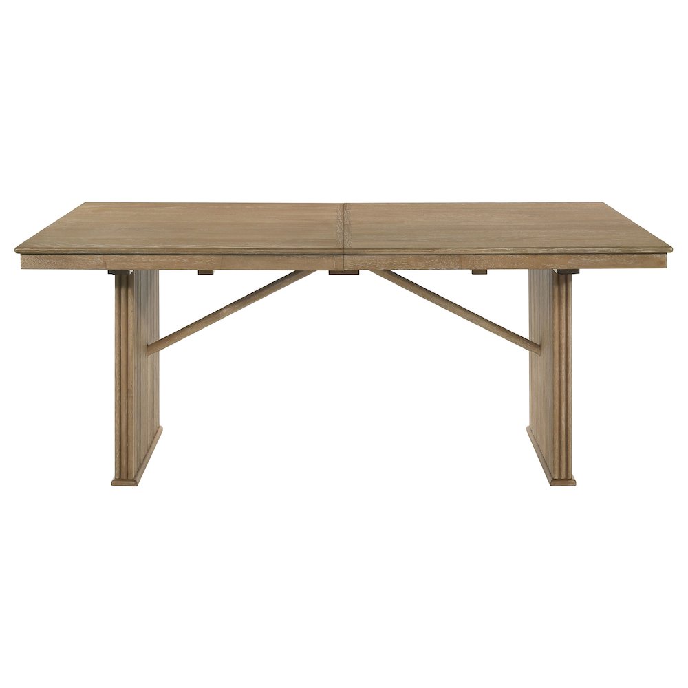 Adina 89-inch Extension Dining Table Distressed Light Brown. Picture 5