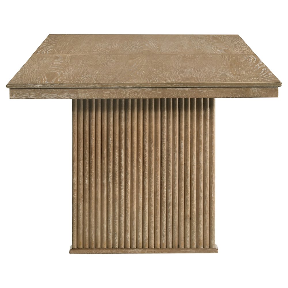 Adina 89-inch Extension Dining Table Distressed Light Brown. Picture 7