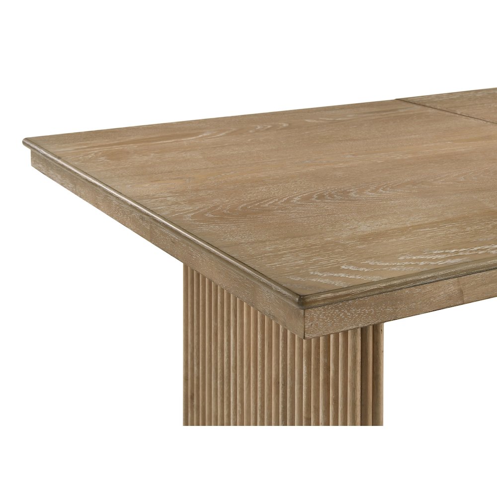 Adina 89-inch Extension Dining Table Distressed Light Brown. Picture 10