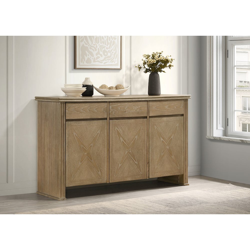 Adina 2-door 59-inch Sideboard Server Distressed Light Brown. Picture 2