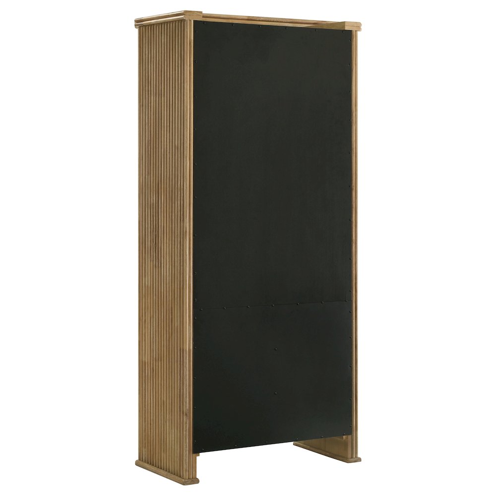 Adina 77-inch Tall Display Cabinet Distressed Light Brown. Picture 8